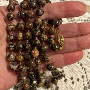 Stunning vintage marble beads strung and hand knotted